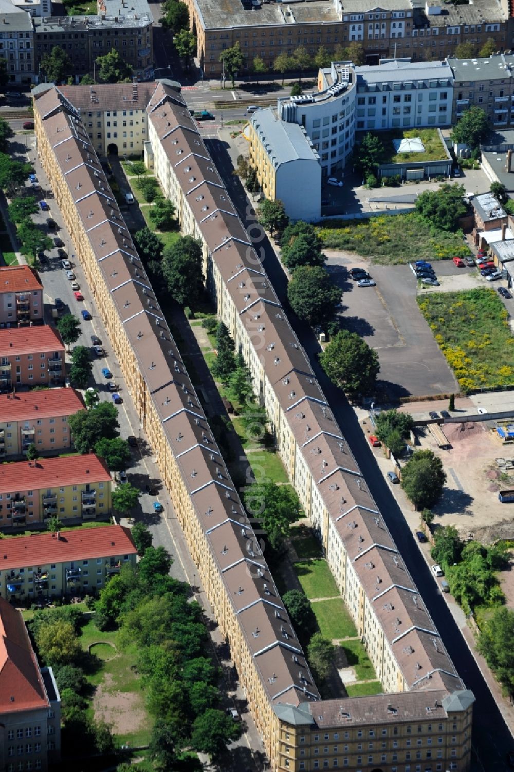 Halle (Saale) from the bird's eye view: View of residential building in Haale (Saale) in Saxony-Anhalt