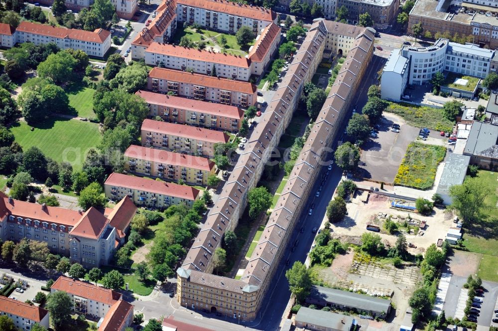 Halle (Saale) from above - View of residential building in Haale (Saale) in Saxony-Anhalt