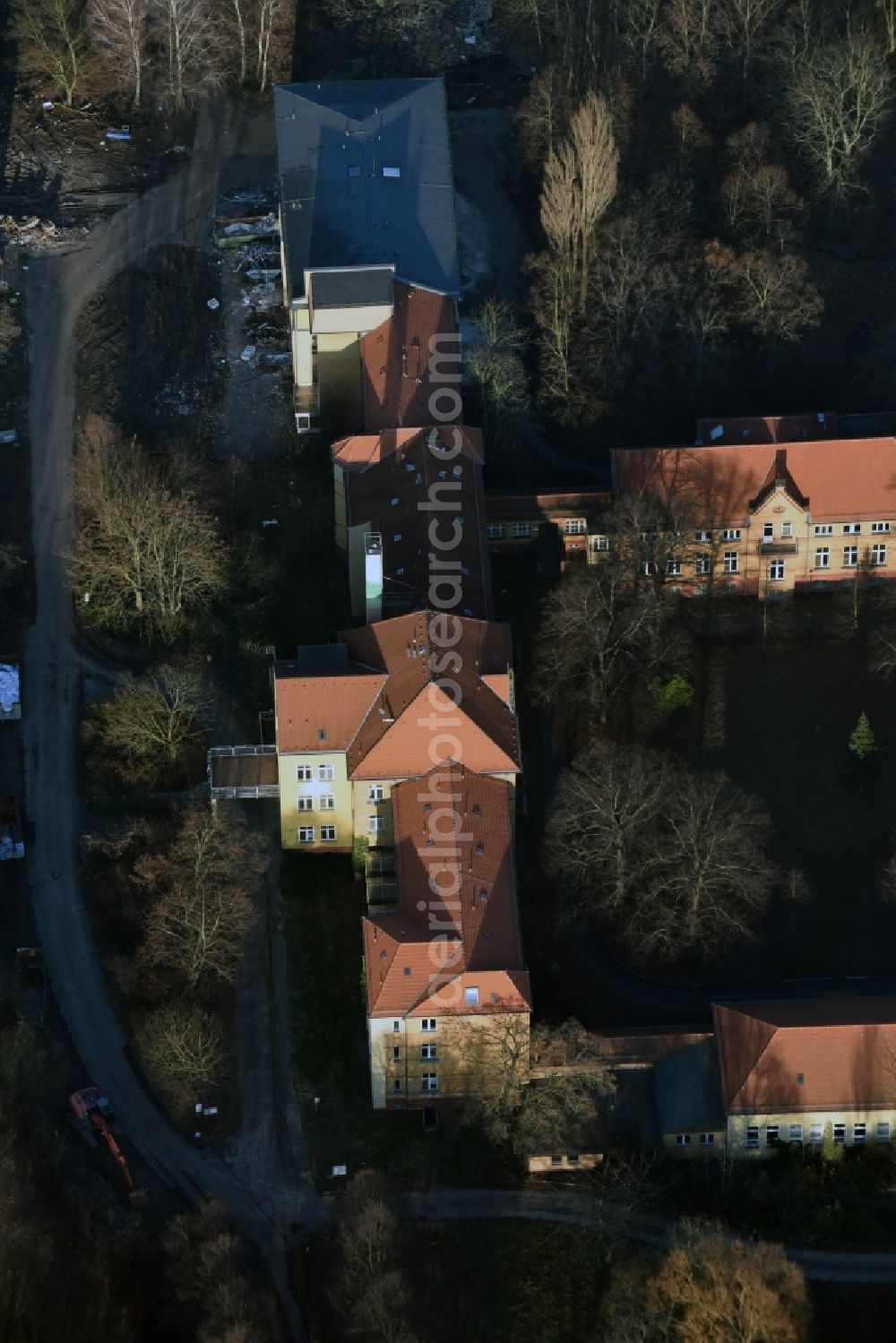 Berlin from above - Former children´s hospital on Gotlinde St in Berlin Lichtenberg