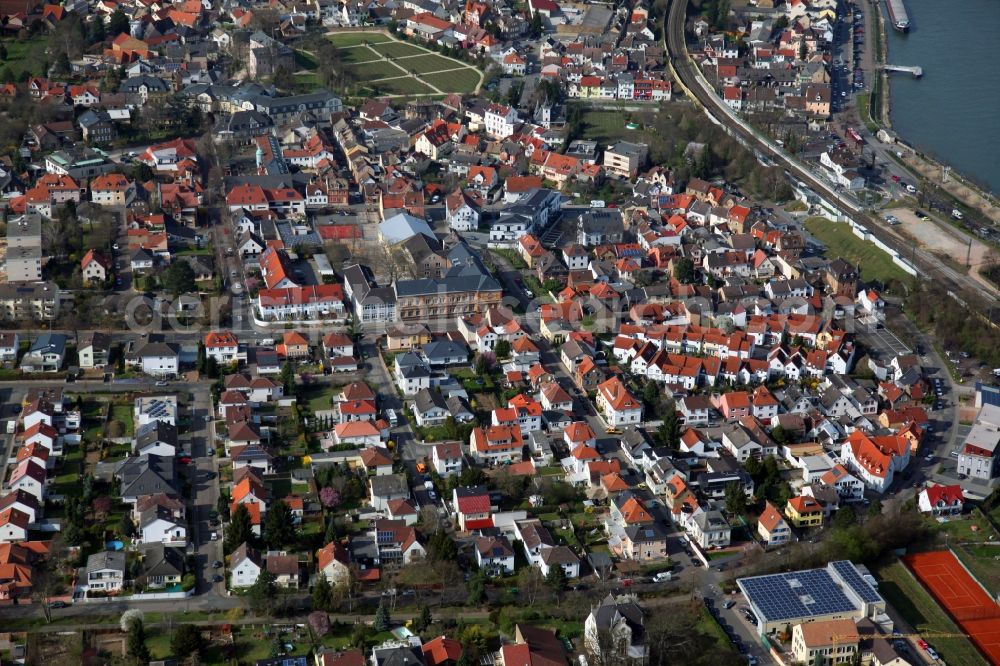 Nierstein from above - Residential development in Nierstein in the state Rhineland-Palatinate