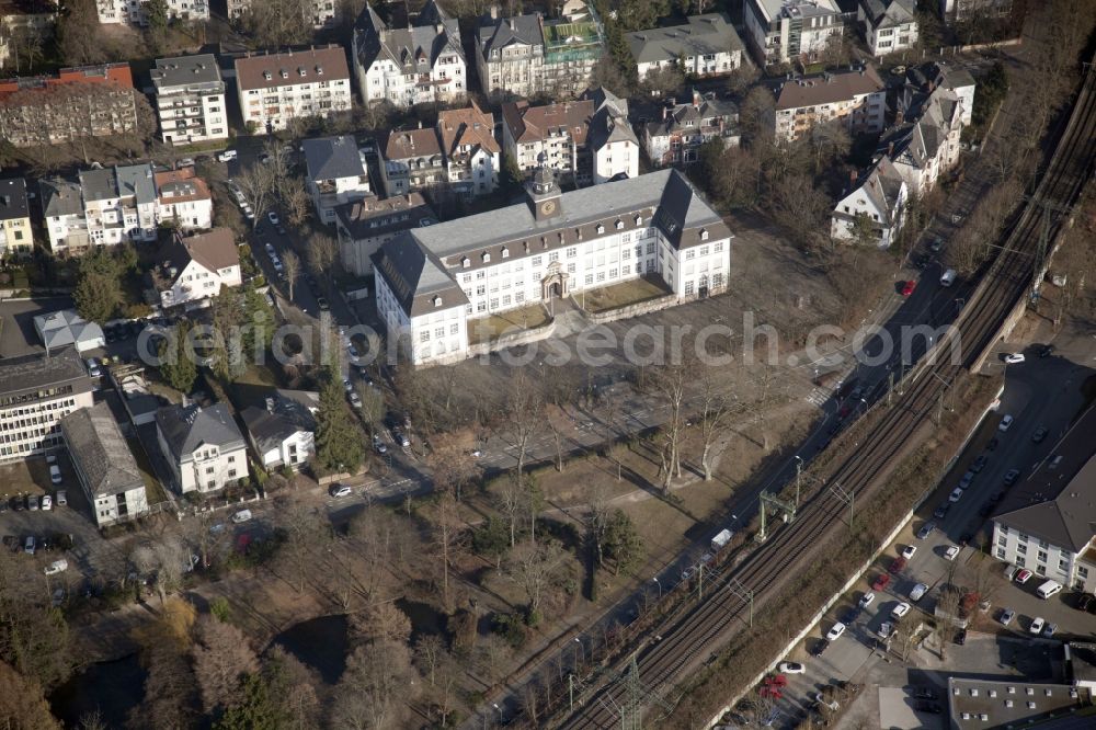 Offenbach am Main from above - Residential development in the district Nordend in Offenbach am Main in the state Hesse. In the center of the picture: the Leibnitzschule