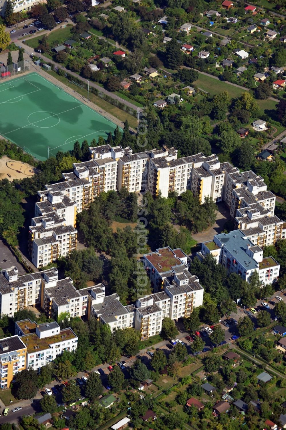 Aerial image Berlin OT Mariendorf - View of apartment buildings in the district of Mariendorf in Berlin