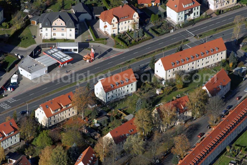 Aerial image Borna - Blick auf das Wohngebiet zwischen Leipziger Straße und Kesselhainer Straße.