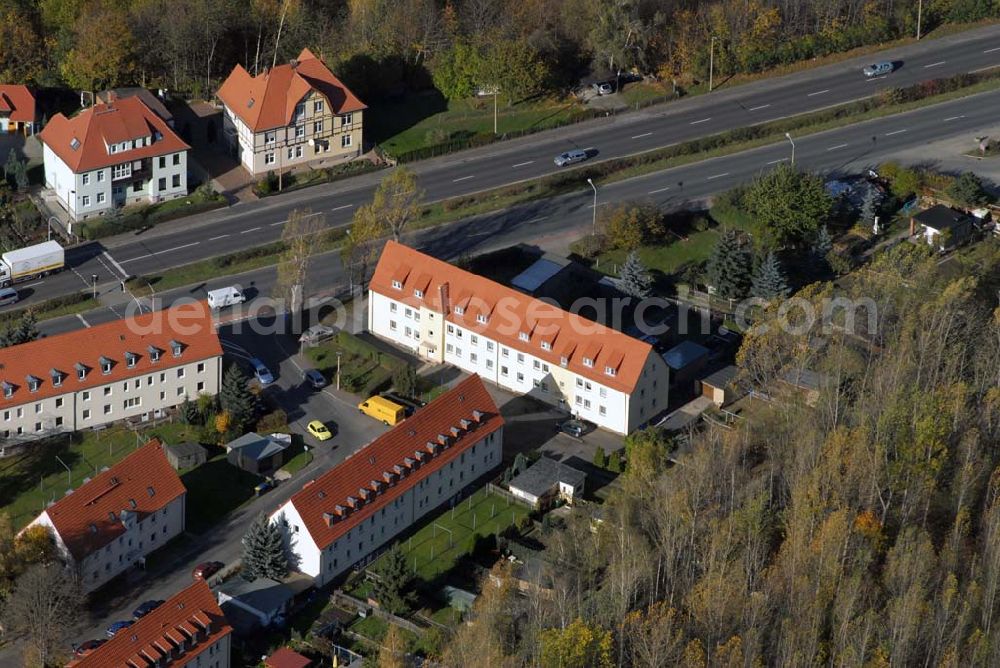 Borna from above - Blick auf das Wohngebiet zwischen Leipziger Straße und Kesselhainer Straße.