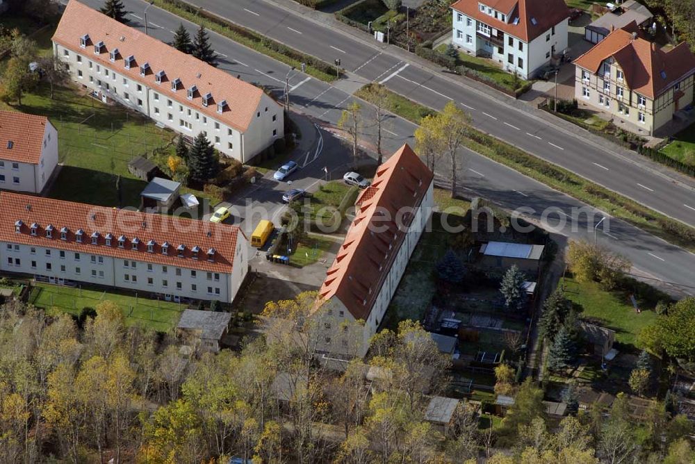 Aerial image Borna - Blick auf das Wohngebiet zwischen Leipziger Straße und Kesselhainer Straße.