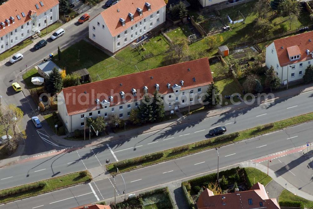 Aerial image Borna - Blick auf das Wohngebiet zwischen Leipziger Straße und Kesselhainer Straße.