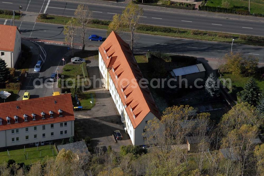 Borna from above - Blick auf das Wohngebiet zwischen Leipziger Straße und Kesselhainer Straße.