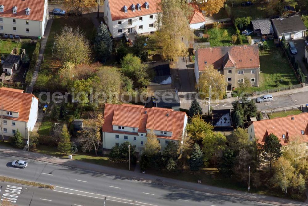 Aerial image Borna - Blick auf das Wohngebiet zwischen Leipziger Straße und Kesselhainer Straße.