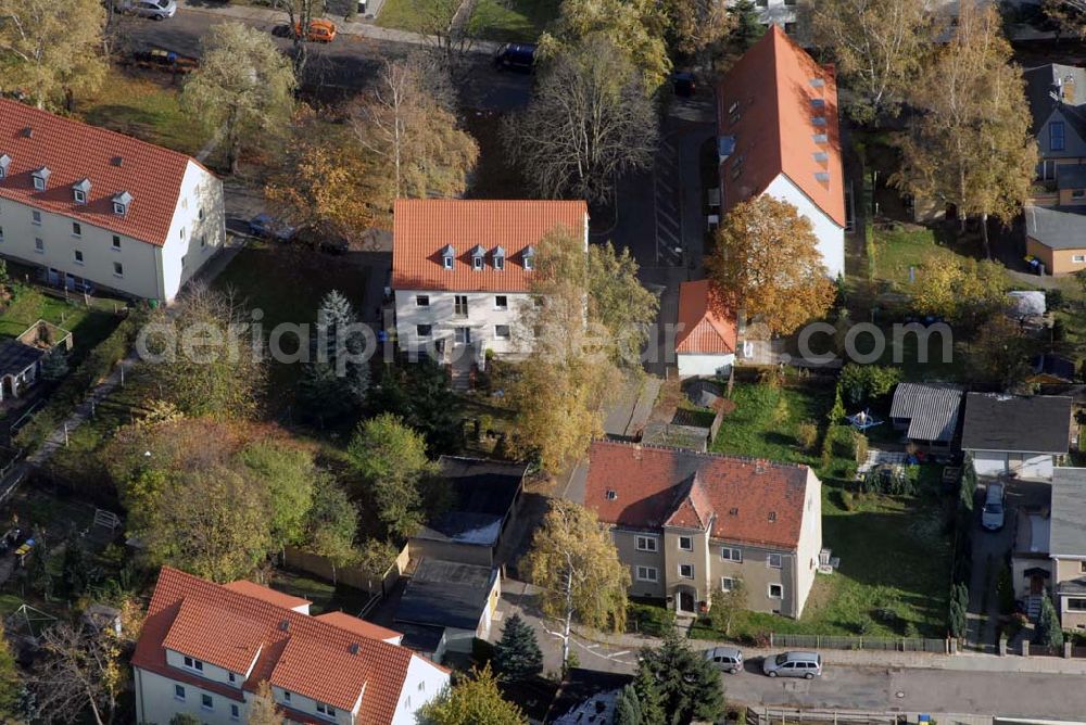 Borna from above - Blick auf das Wohngebiet zwischen Leipziger Straße und Kesselhainer Straße.