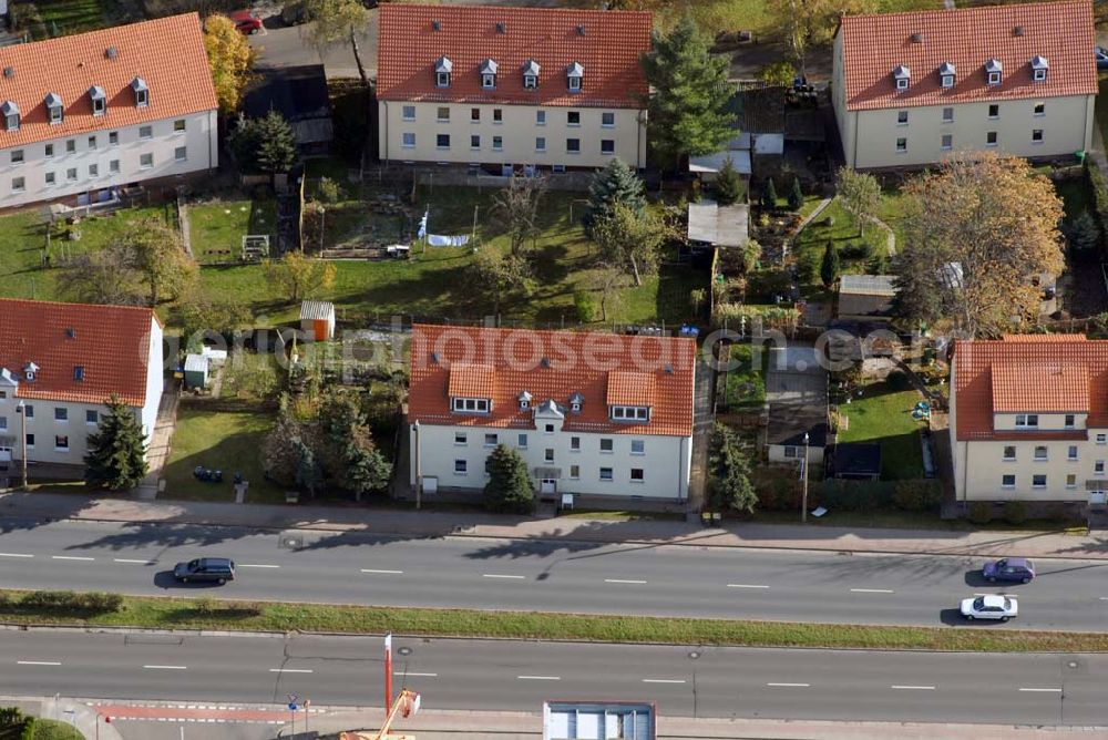 Aerial image Borna - Blick auf das Wohngebiet zwischen Leipziger Straße und Kesselhainer Straße.