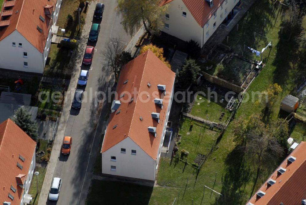 Borna from above - Blick auf das Wohngebiet zwischen Leipziger Straße und Kesselhainer Straße.