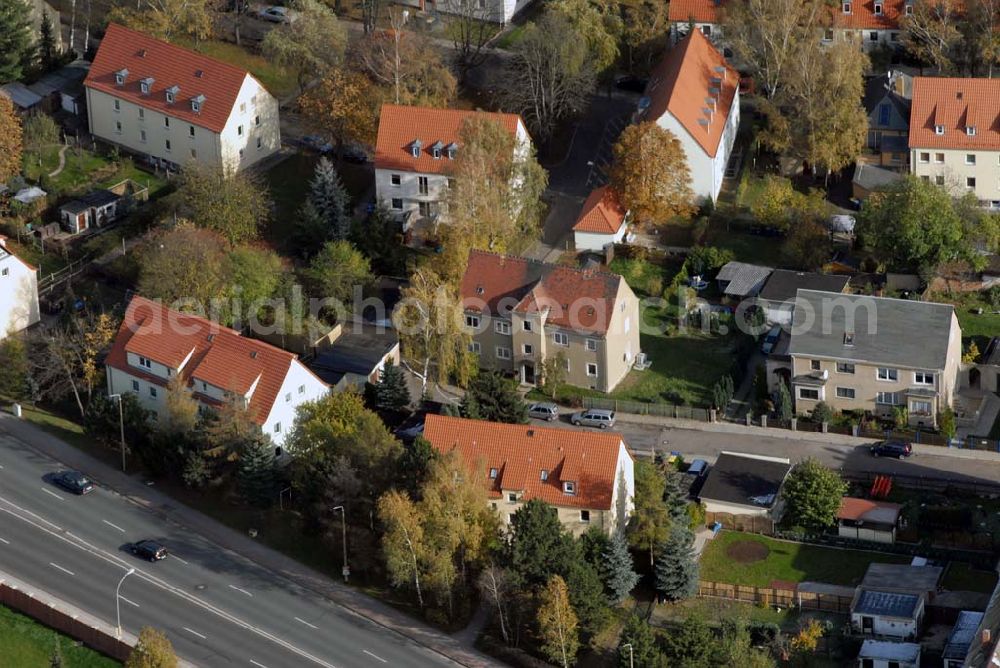 Borna from above - Blick auf das Wohngebiet zwischen Leipziger Straße und Kesselhainer Straße.