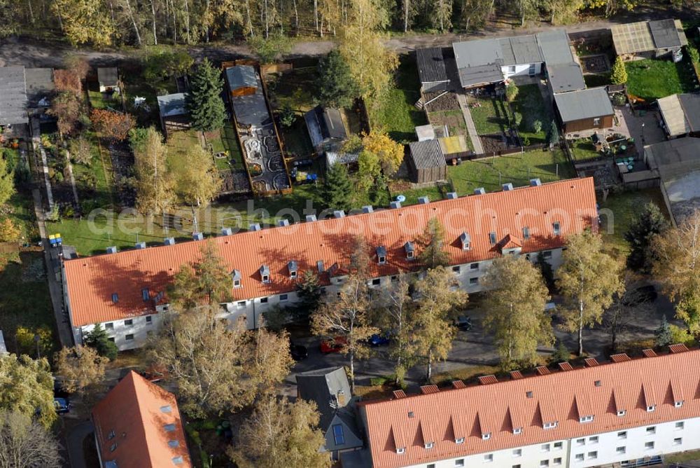 Borna from the bird's eye view: Blick auf das Wohngebiet zwischen Leipziger Straße und Glück-Auf-Weg.