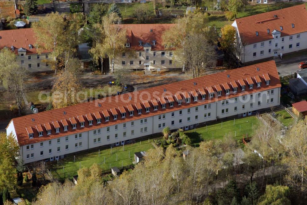 Aerial image Borna - Blick auf das Wohngebiet zwischen Leipziger Straße und Glück-Auf-Weg.