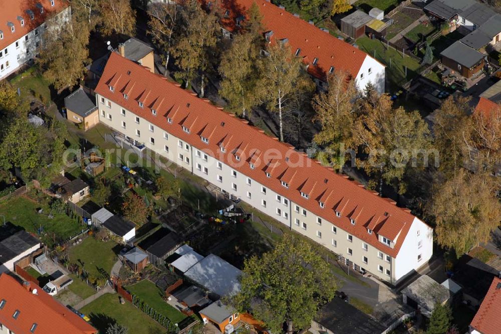 Borna from the bird's eye view: Blick auf das Wohngebiet zwischen Leipziger Straße und Glück-Auf-Weg.