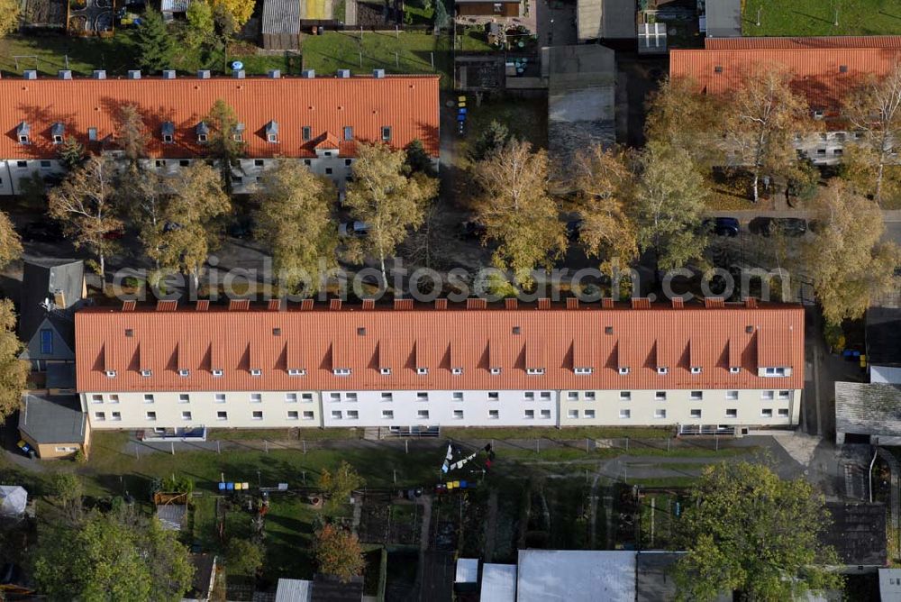 Aerial image Borna - Blick auf das Wohngebiet zwischen Leipziger Straße und Glück-Auf-Weg.