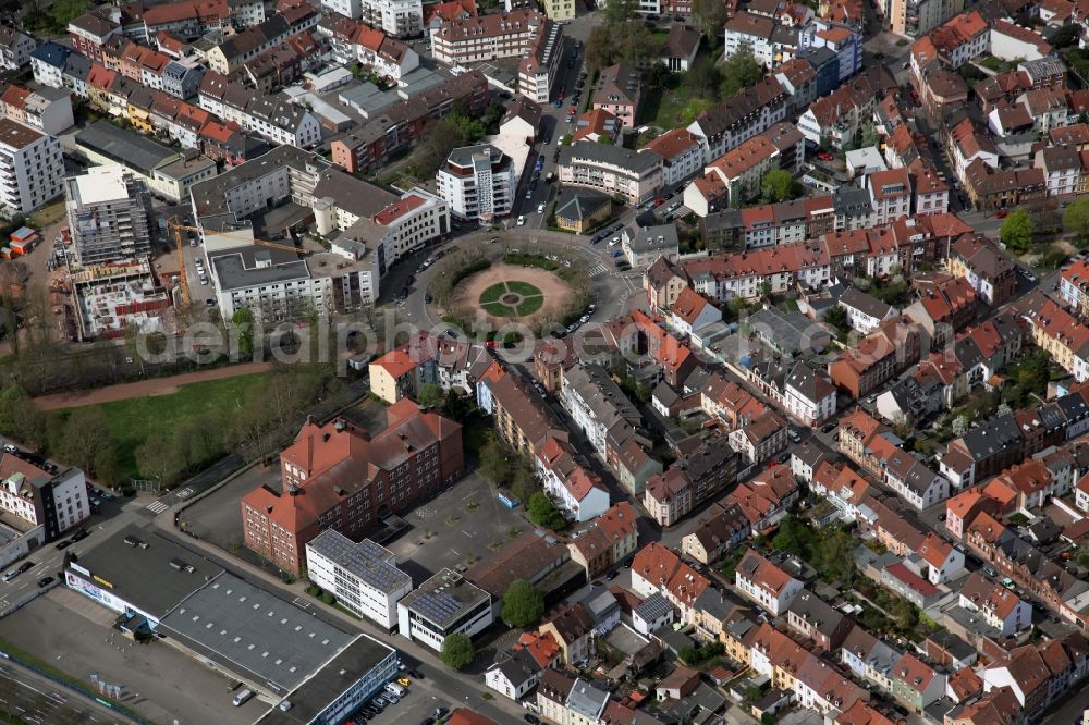 Aerial image Kaiserslautern - Residential area on Adolph-Kolping-Platz in Kaiserslautern in Rhineland-Palatinate