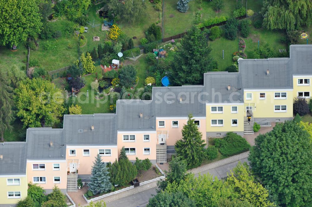 Bernau from above - Blick auf das Wohngebiet an der Arnulfstraße / Angarstraße / Zepernicker Chaussee in Bernau am S-Bahnhof Bernau Friedenstal. Residential area at the Arnulfstra0e / Angarstraße / Zepernicker Chausse in Bernau.