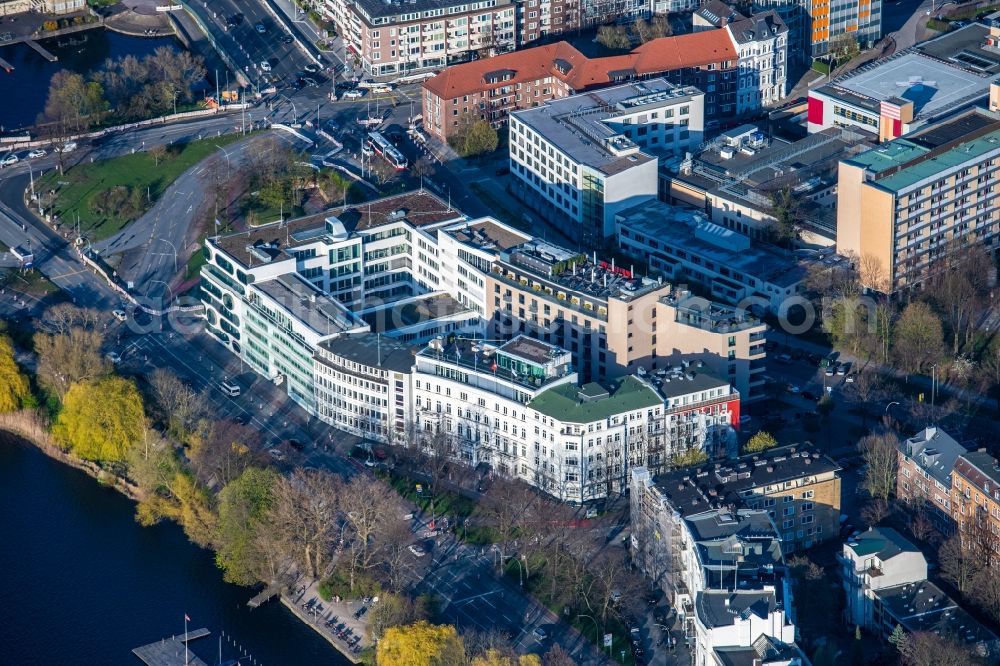 Aerial image Hamburg - Residential area on the Outer Alster in the district of Sankt Georg in Hamburg, Germany