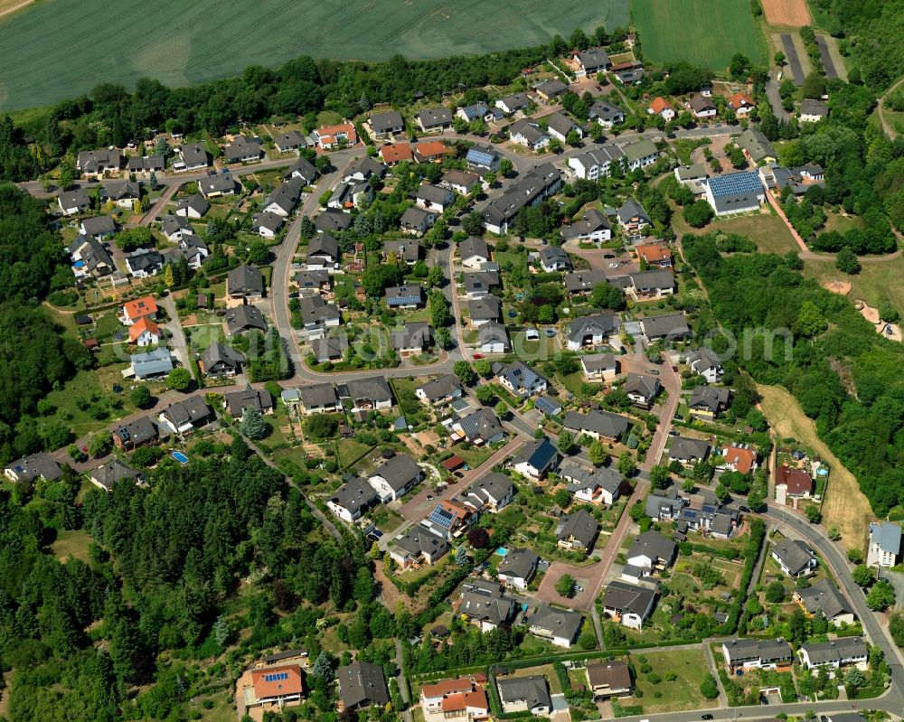 Bad Sobernheim from above - View of a residential area in Bad Sobernheim in the state Rhineland-Palatinate