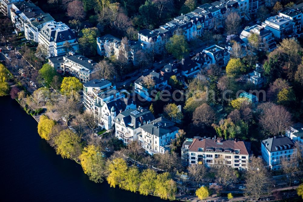 Hamburg from above - Residential area Bellevue on the Outer Alster in the district of Winterhude in Hamburg, Germany