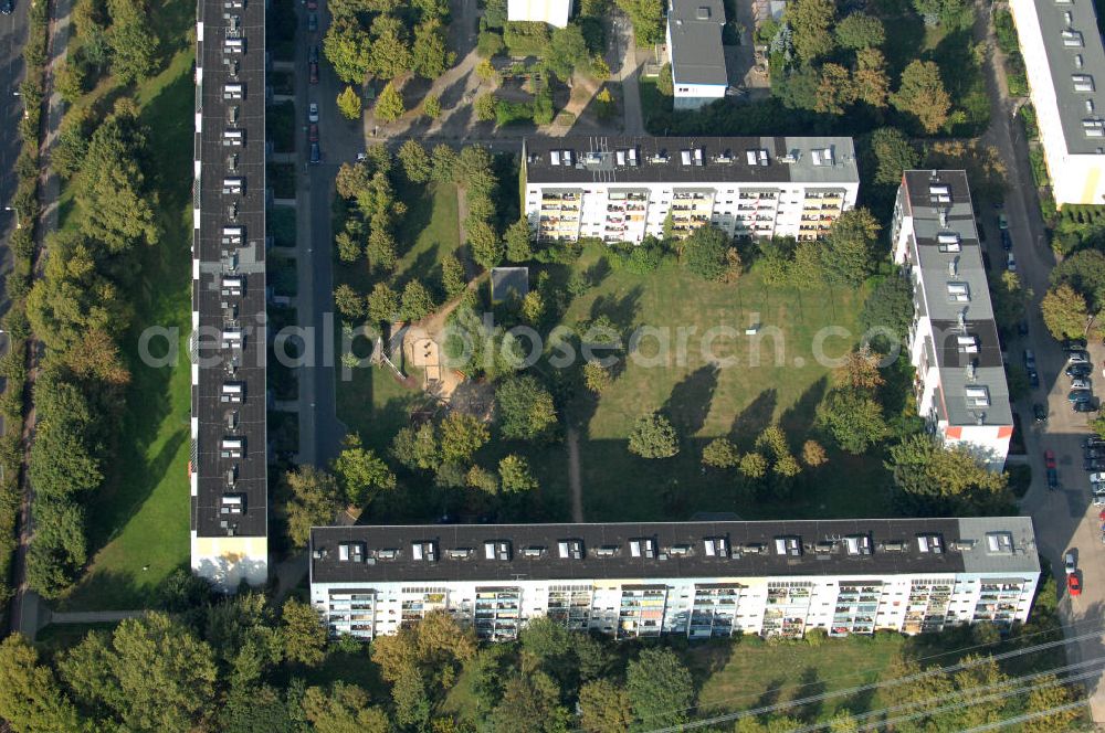 Aerial image Berlin - Buch - Blick auf das Wohngebiet Berlin-Buch mit Mehrfamilienhäusern / Plattenbauten an der Karower Chaussee.