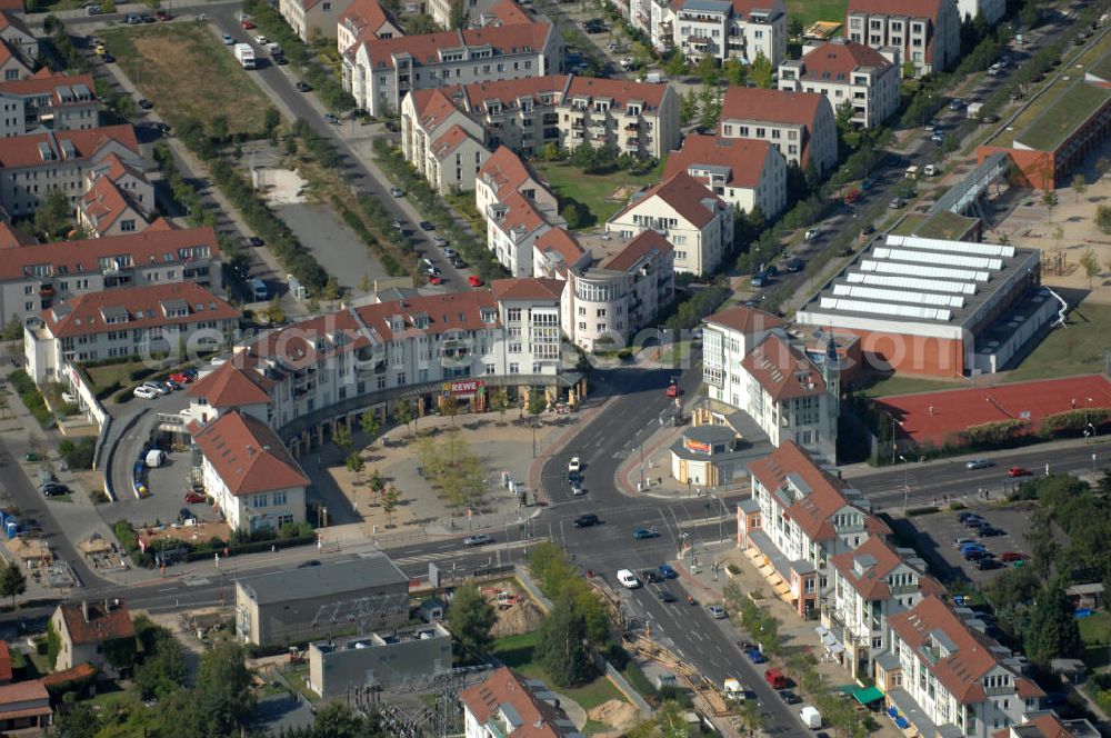 Berlin from the bird's eye view: Blick auf Mehrfamilienhäuser an der Achillesstraße Ecke Karower Chaussee / Bucher Chaussee in Karow.