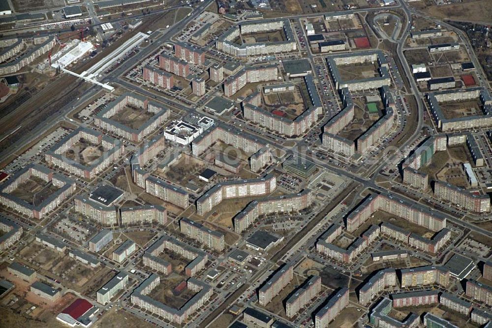 Aerial photograph Berlin - MARZAHN - Wohngebiet in Berlin-Marzahn. 1995