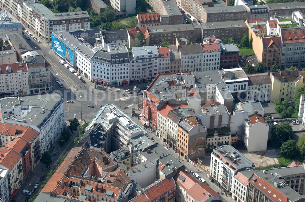 Berlin from above - Blick auf das Areal an der Brunnenstrasse 194 in 10119 Berlin, einer Immobilie der PTS Holdings GmbH & Co.KG. View of the area at the Fountain Street 194 in 10119 Berlin, a property of PTS Holdings GmbH & Co. KG