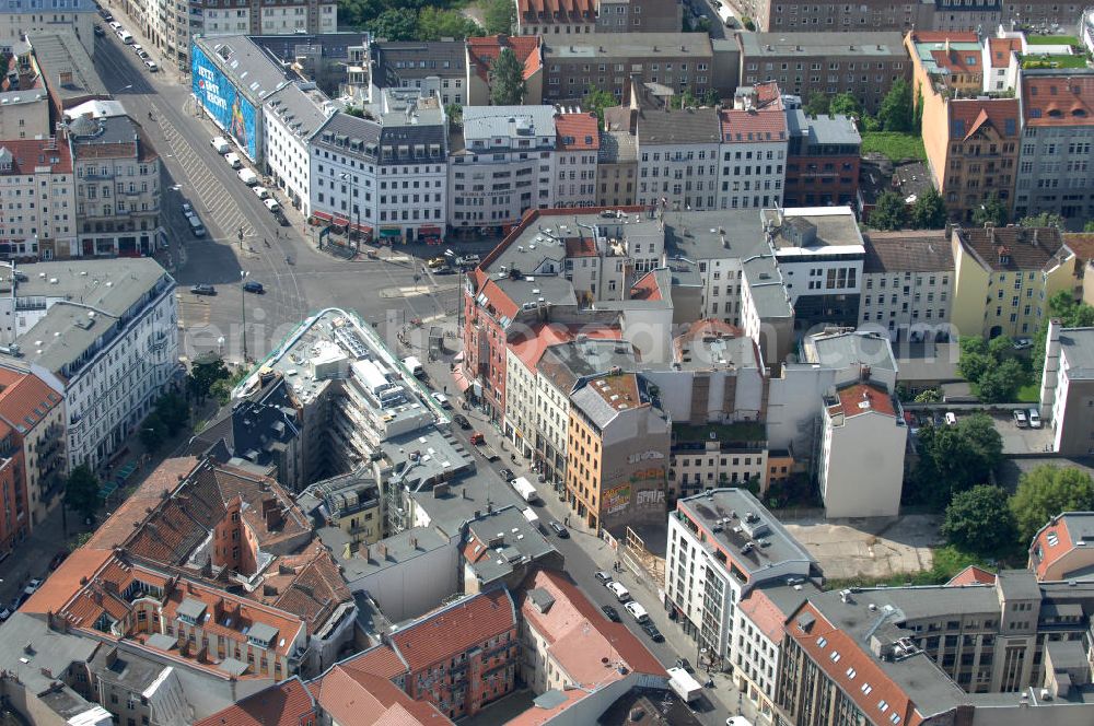 Berlin from the bird's eye view: Blick auf das Areal an der Brunnenstrasse 194 in 10119 Berlin, einer Immobilie der PTS Holdings GmbH & Co.KG. View of the area at the Fountain Street 194 in 10119 Berlin, a property of PTS Holdings GmbH & Co. KG