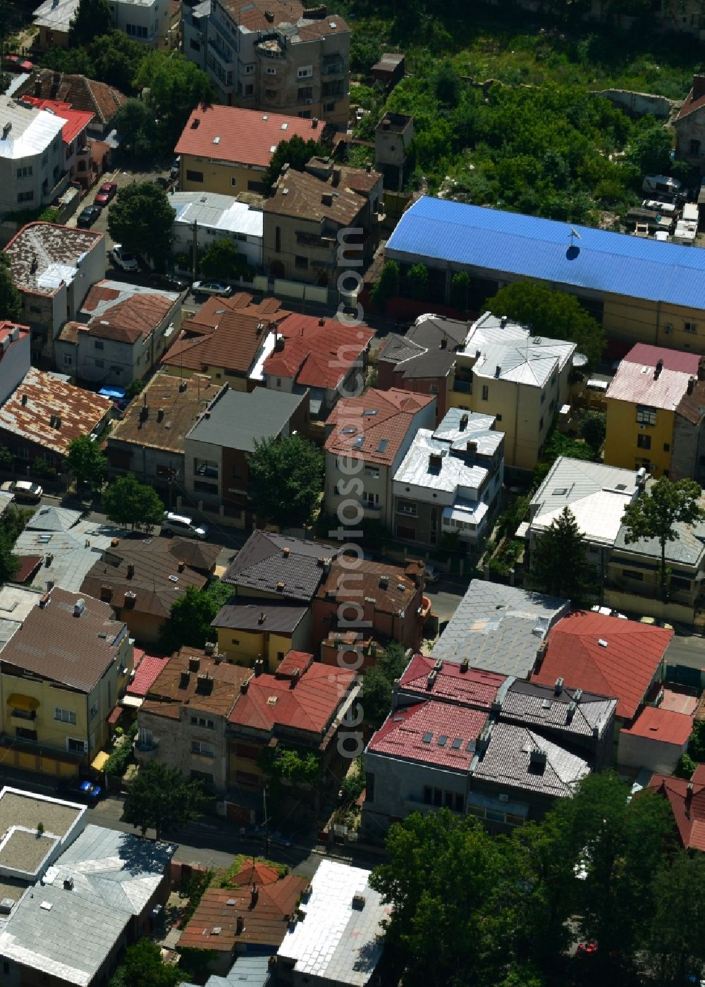 Bukarest from the bird's eye view: View of a residential area in Bucharest in Romania