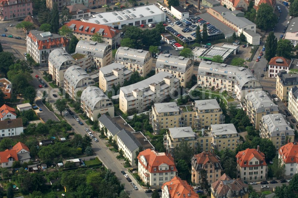 Aerial photograph Dresden - Residential houses in the district Pieschen-Nord / Trachenberge of Dresden in Saxony