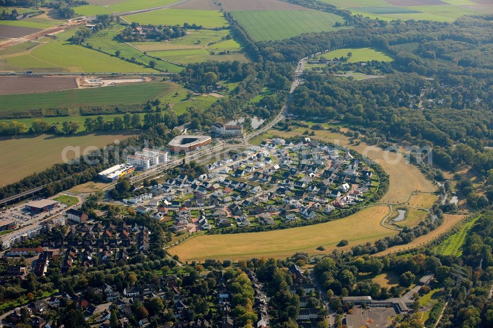 Aerial image Duisburg - View of a residential area in Duisburg in the state of North Rhine-Westphalia