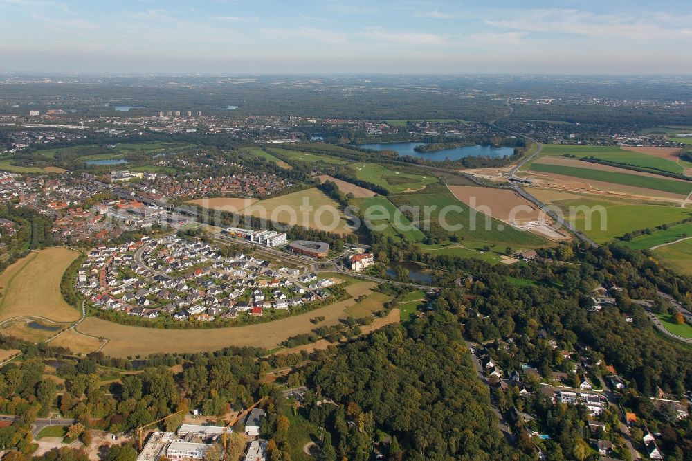 Aerial image Duisburg - View of a residential area in Duisburg in the state of North Rhine-Westphalia