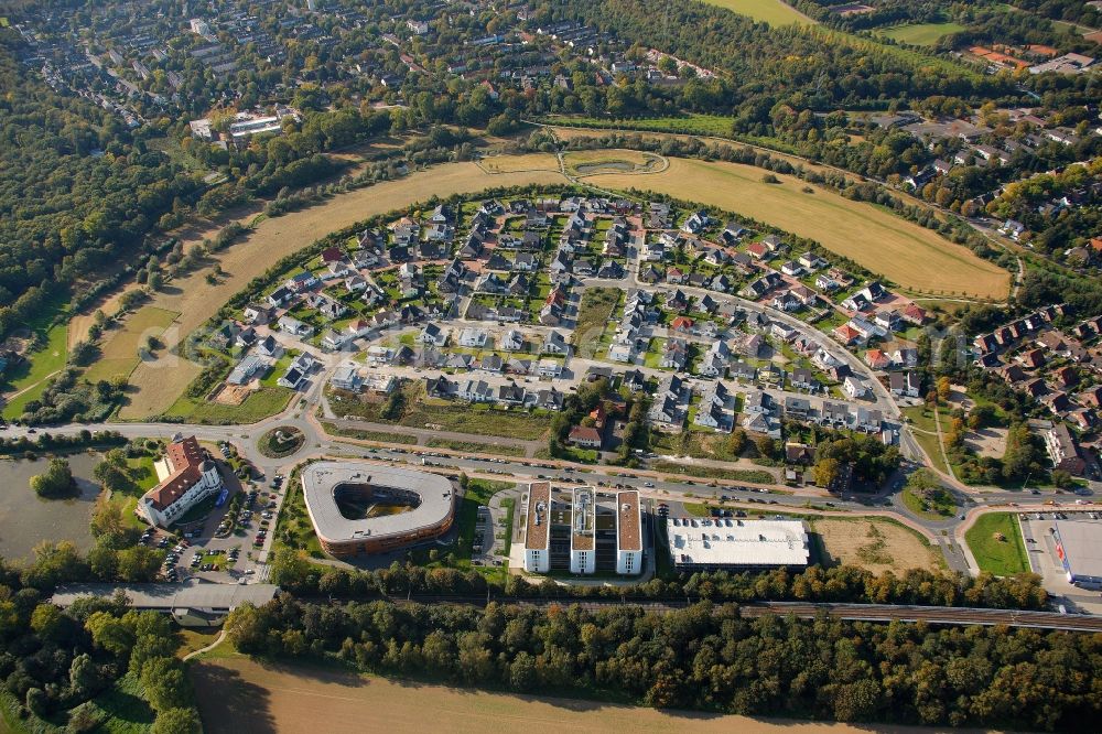 Duisburg from the bird's eye view: View of a residential area in Duisburg in the state of North Rhine-Westphalia