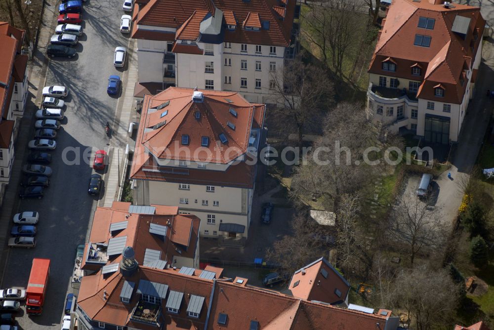 Aerial image Leipzig - Blick auf das Wohngebiet an der Ehrensteinstrasse in Leipzig Gohlis.