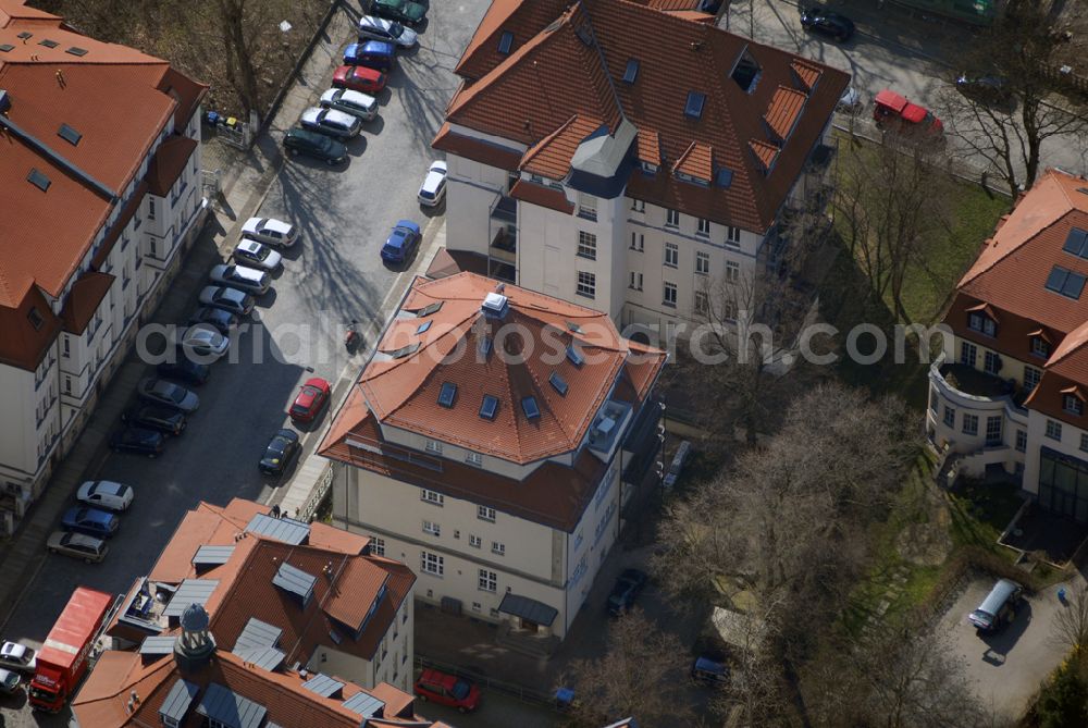 Aerial photograph Leipzig - Blick auf das Wohngebiet an der Ehrensteinstrasse in Leipzig Gohlis.