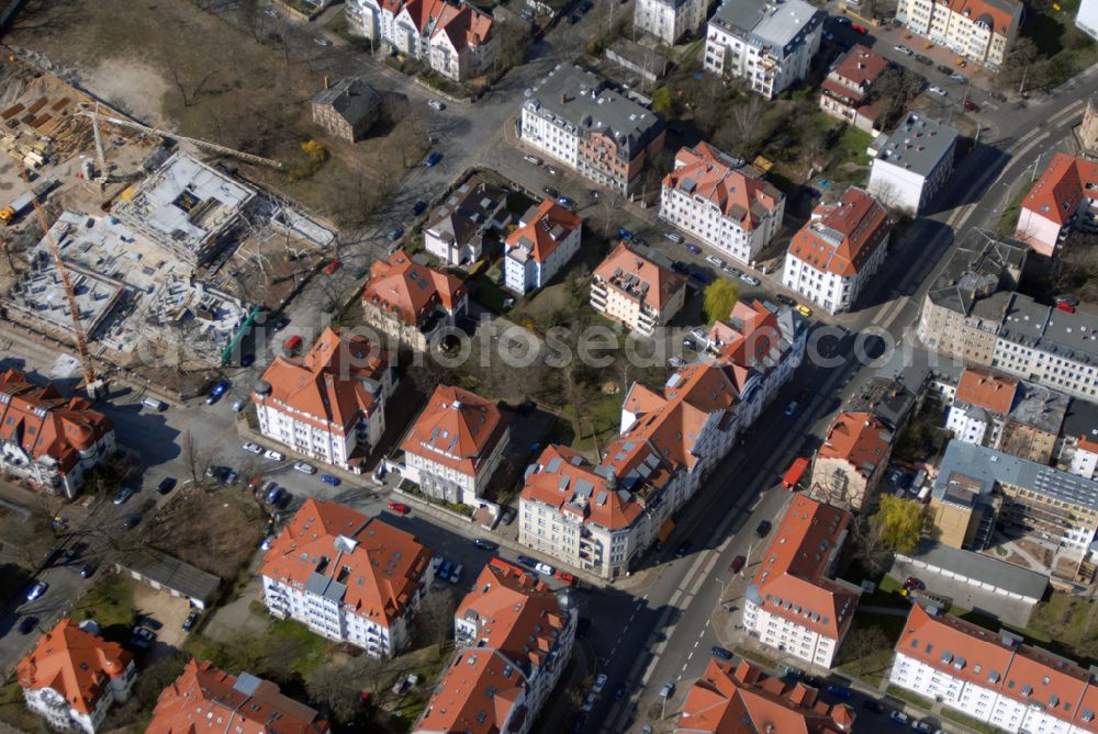 Aerial image Leipzig - Blick auf das Wohngebiet an der Ehrensteinstrasse in Leipzig Gohlis.