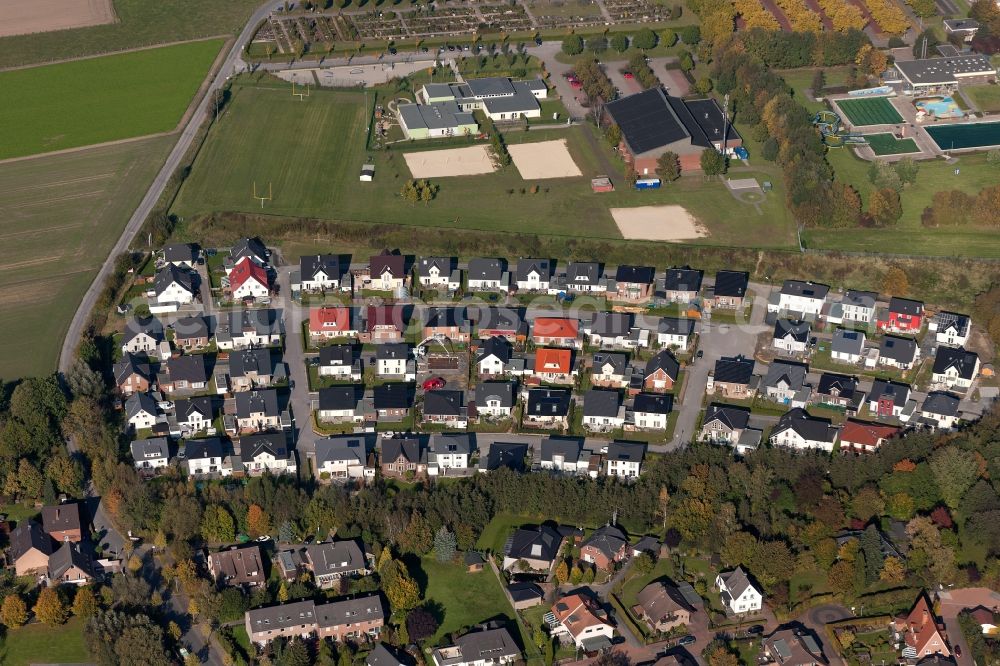 Hamm from above - Residential area with single-family row house in Hamm in North Rhine-Westphalia