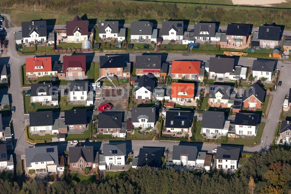 Hamm from the bird's eye view: Residential area with single-family row house in Hamm in North Rhine-Westphalia