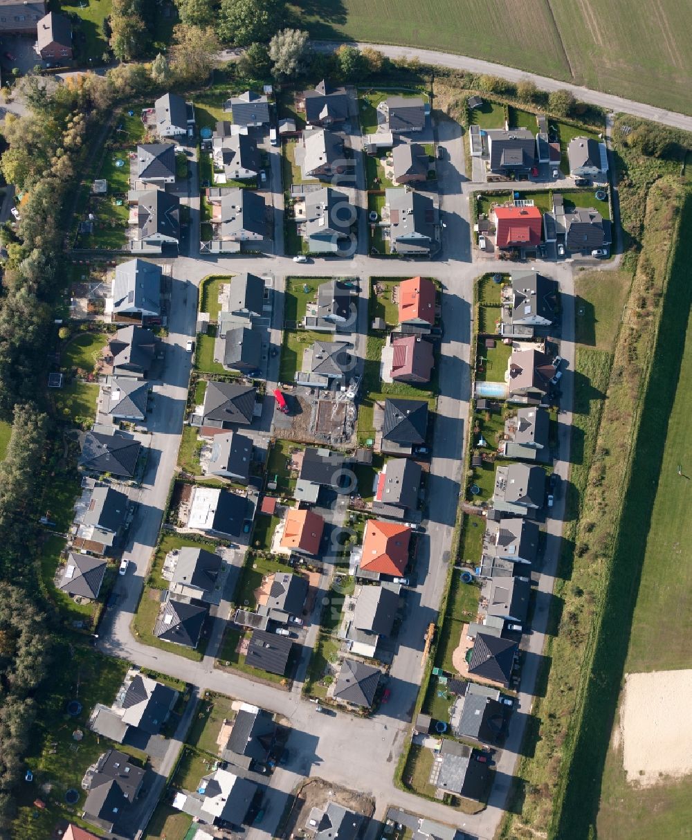 Aerial image Hamm - Residential area with single-family row house in Hamm in North Rhine-Westphalia