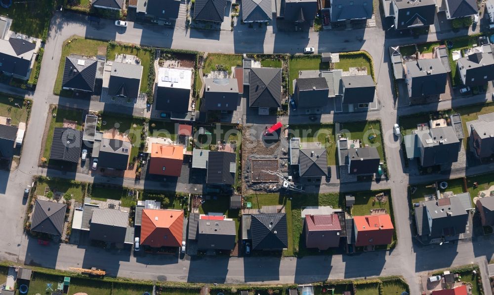 Aerial photograph Hamm - Residential area with single-family row house in Hamm in North Rhine-Westphalia