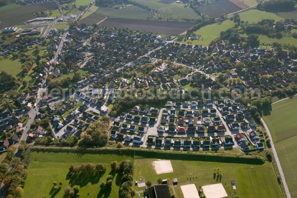 Hamm from the bird's eye view: Residential area with single-family row house in Hamm in North Rhine-Westphalia