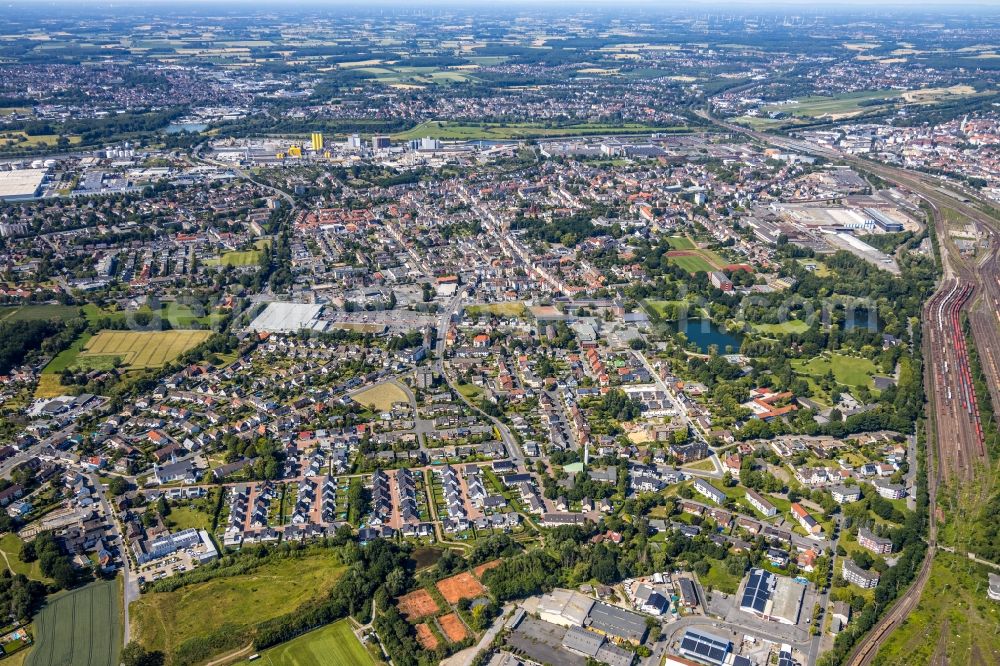 Aerial image Hamm - Single-family residential area of settlement Albert-Spieker-Weg - Lohauserholzstrasse - Jupiterstrasse in Hamm in the state North Rhine-Westphalia, Germany