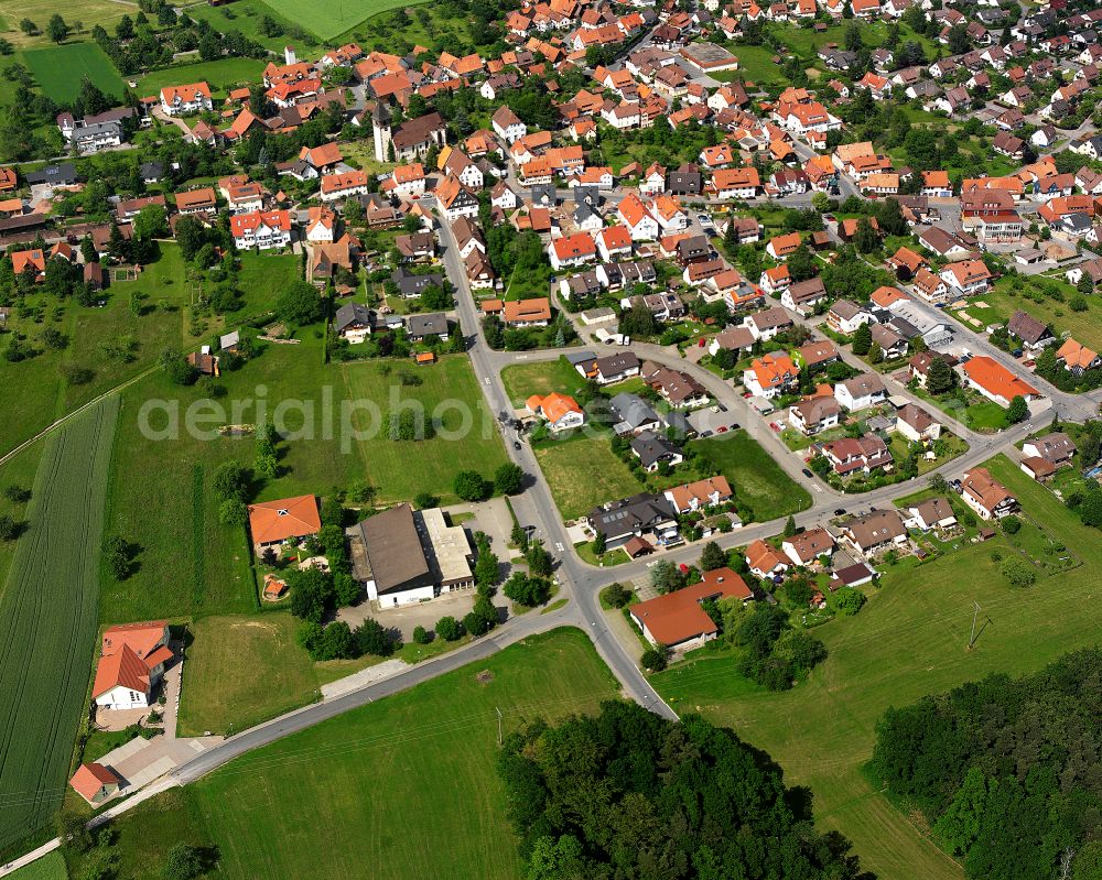 Altburg from above - Single-family residential area of settlement in Altburg in the state Baden-Wuerttemberg, Germany