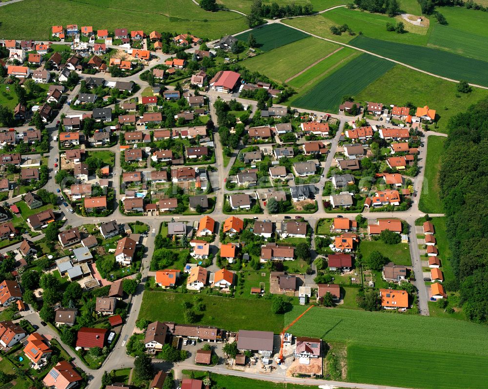 Altburg from the bird's eye view: Single-family residential area of settlement in Altburg in the state Baden-Wuerttemberg, Germany