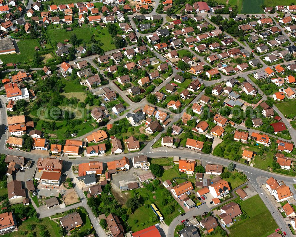 Aerial image Altburg - Single-family residential area of settlement in Altburg in the state Baden-Wuerttemberg, Germany