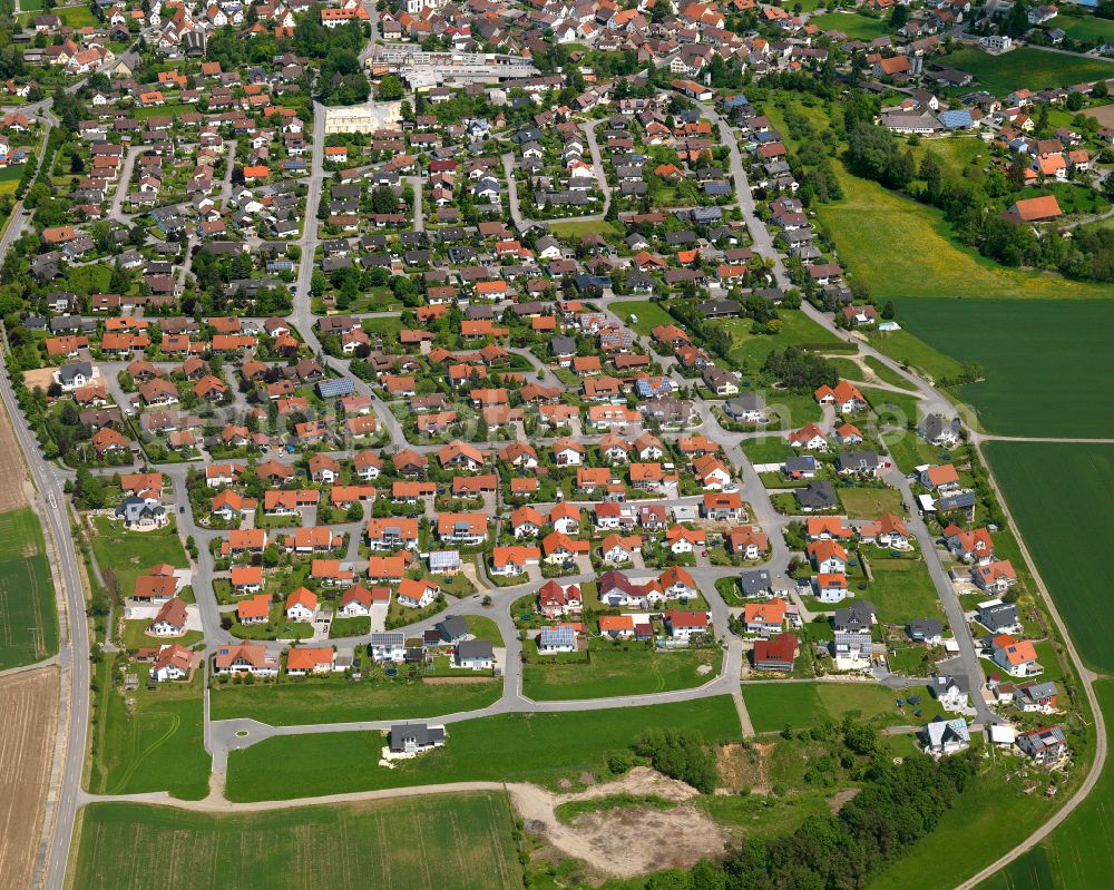 Altheim from above - Single-family residential area of settlement in Altheim in the state Baden-Wuerttemberg, Germany