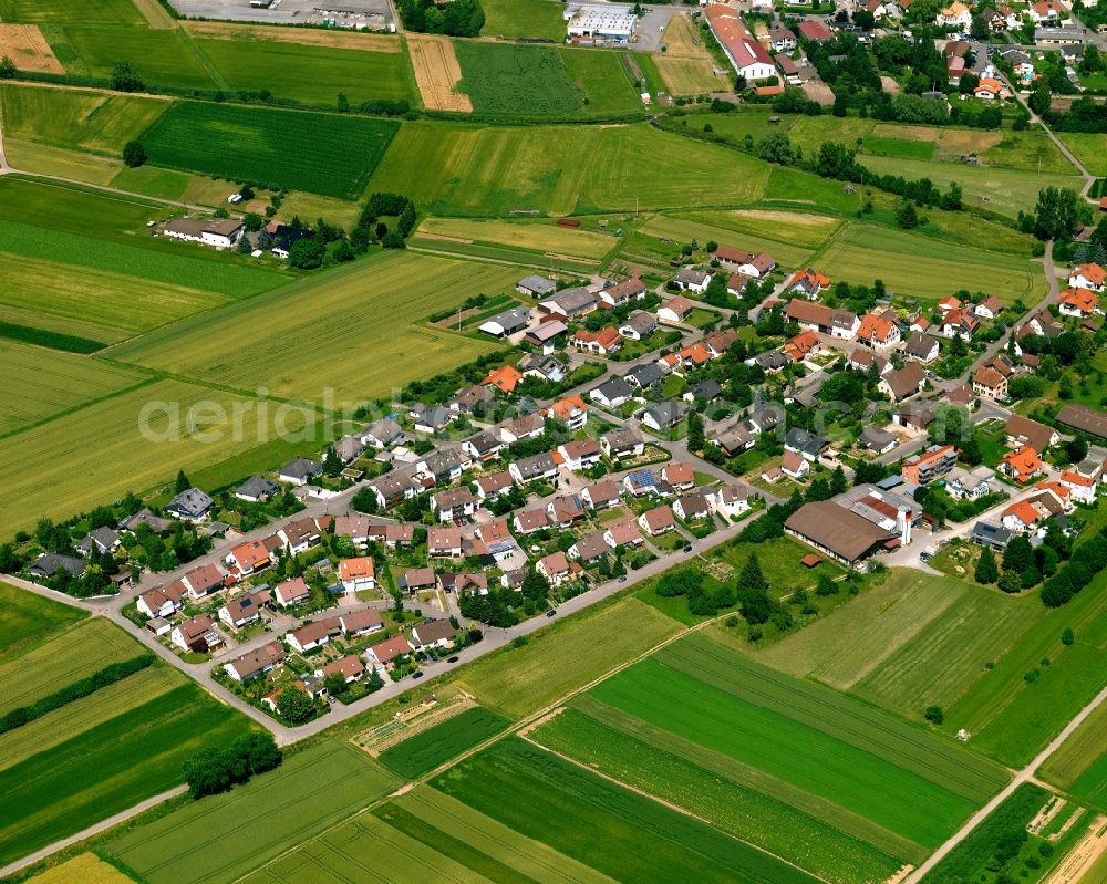 Altingen from above - Single-family residential area of settlement in Altingen in the state Baden-Wuerttemberg, Germany