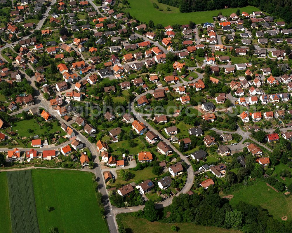 Alzenberg from the bird's eye view: Single-family residential area of settlement in Alzenberg in the state Baden-Wuerttemberg, Germany